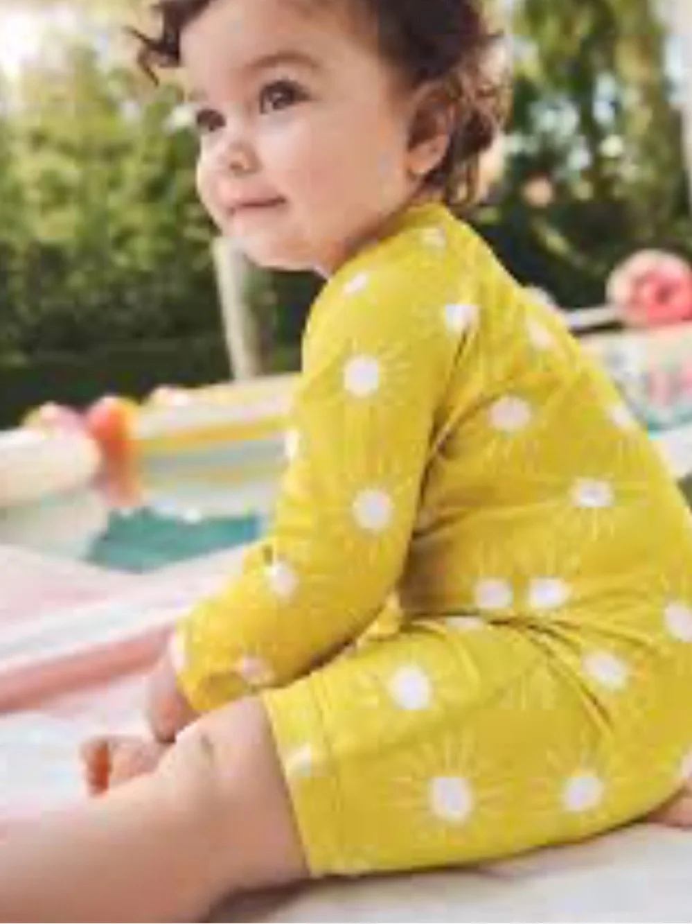 Hanna Andersson Yellow Baby Sunsuit swimsuit sun 12-18 months